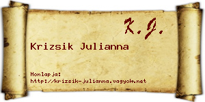 Krizsik Julianna névjegykártya