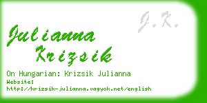 julianna krizsik business card